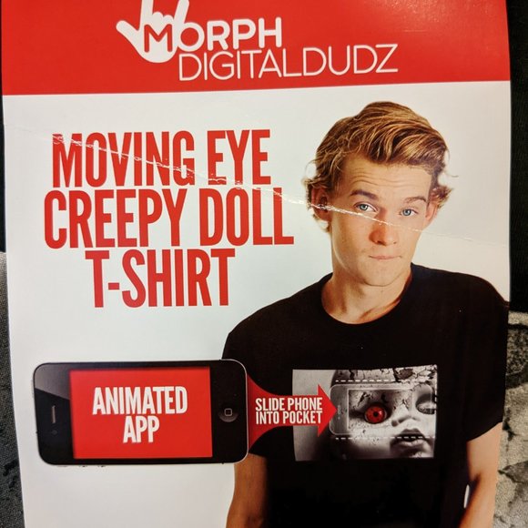 Moving Eye T-shirt - Black - Creepy Doll - NWT - Picture 4 of 5